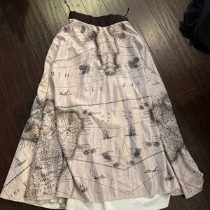 Map Print Pirate Skirt NWOT
